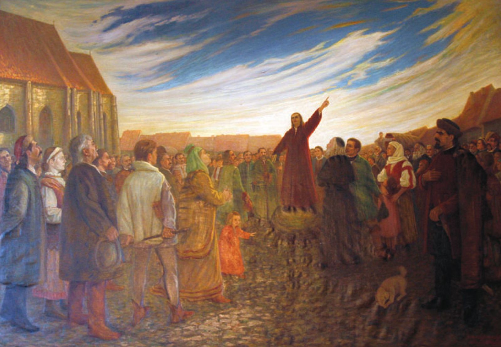 Incze Ferenc festménye 1958-ból: Dávid Ferenc a kerek kövön