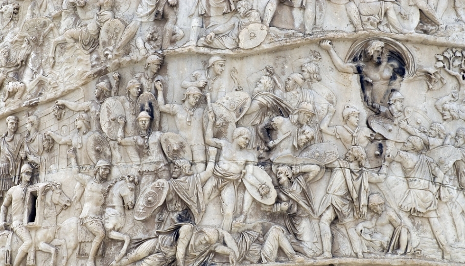 Dák harcosok ábrázolása a római Traianus-oszlopon (részlet)